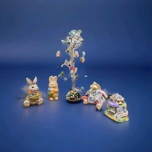 Easter Decor lot Hoppy Hollow Avon Russ  Easter Tree Vintage